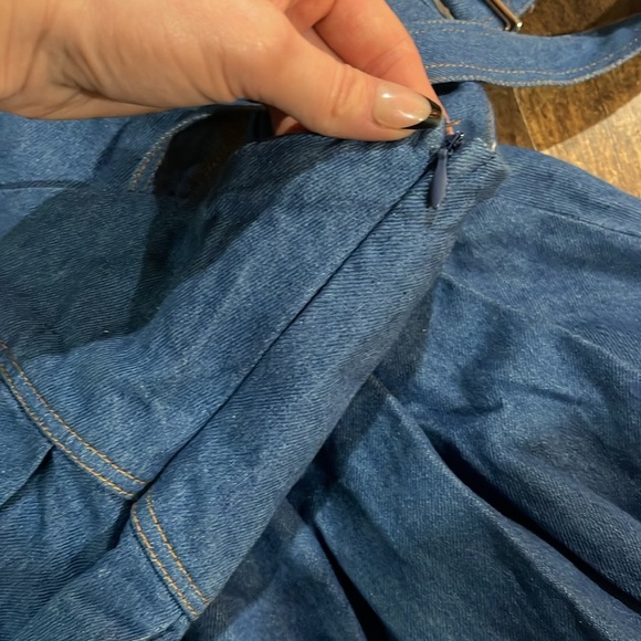 CIDER School Sweethearts Denim Mini Dress Blue Small - Picture 7 of 8